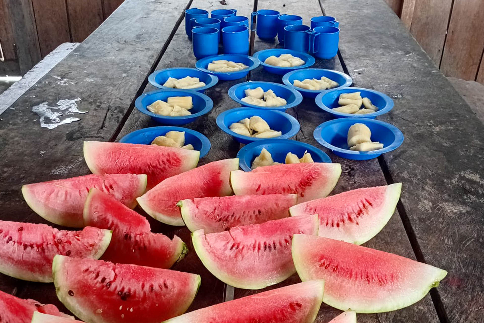 Merenda escolar na Escola São Francisco, Resex Rio Iriri. Foto: Maiam Portugal / Acervo Pessoal