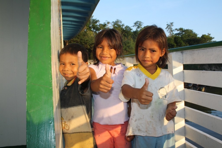 Crianças da Terra Indígena Paumari do Lago Manissuã. Fotos: Divulgação/Opan