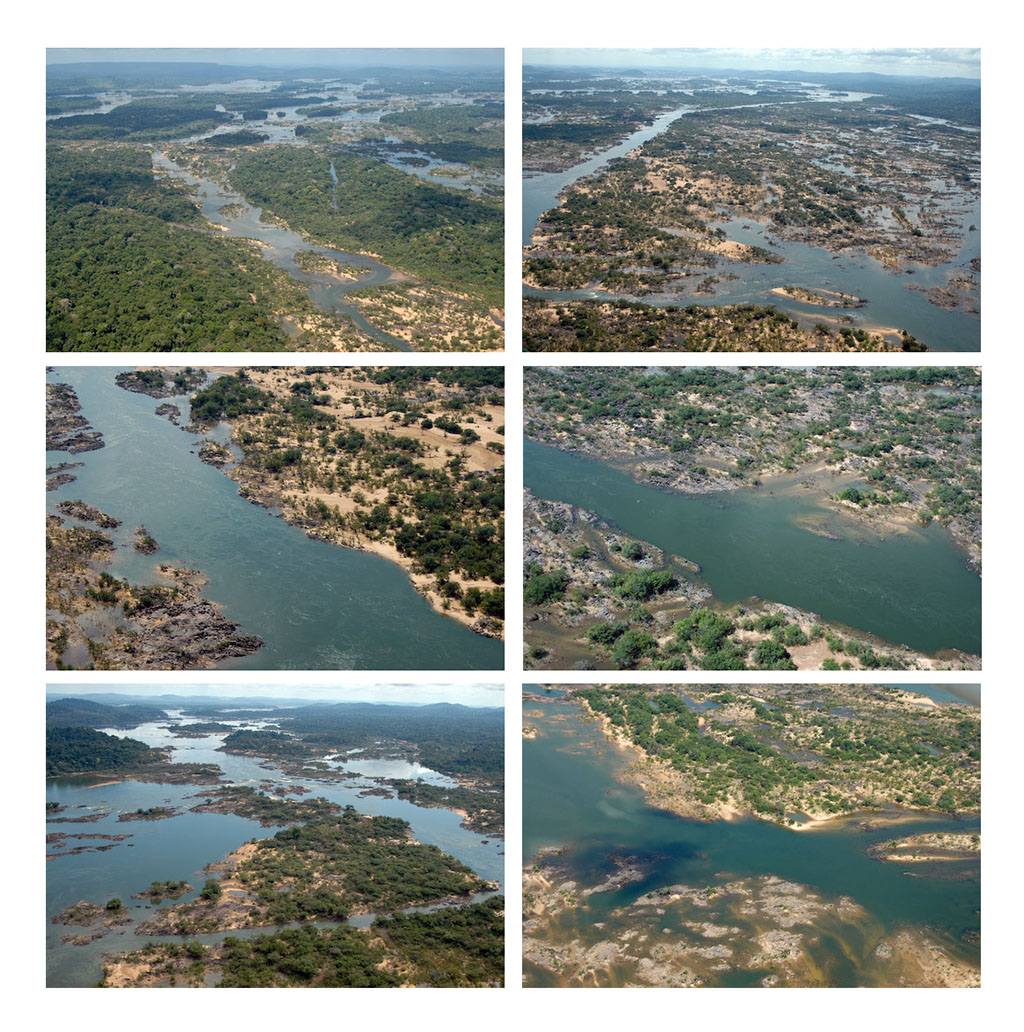 Região da Volta Grande, no rio Xingu, onde usina de Belo Monte está prevista. Clique para ampliar. (fotos: Margi Moss)