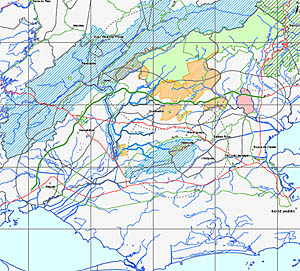 Mapa com o trajeto do Arco Metropolitano e Unidades de Conservação em sua área de influência.