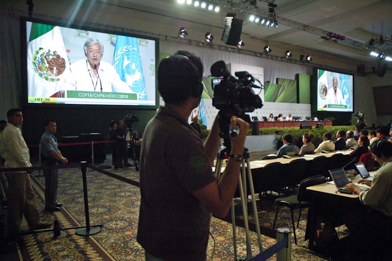 ONGs em coletiva de imprensa (foto: divulgação COP 16)