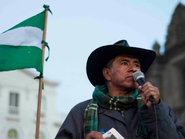 Fernando desvirtuou a aceitação indígena da estrada pelo TIPNIS, anunciada pelo governo boliviano. Ele declarou também a internacionalização da luta.  Foto gentileza Fernando Vargas.