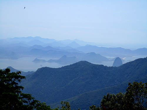 Vista do Pico da Tijuca com o Pão de Açúcar ao fundo. (Foto: Duda Menegassi)