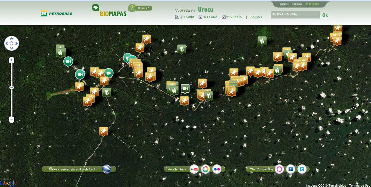 Biomapas da Petrobras, um bom uso de geotecnologia com informação ambiental (reprodução web)
