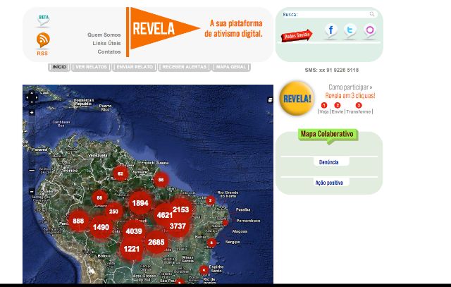 A página inicial do Revela.org.br