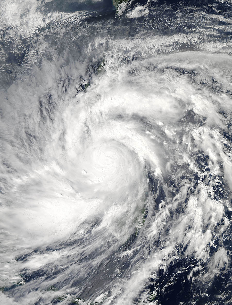 O tufão Haiyan no dia 8 de novembro. Crédito: LANCE/EOSDIS Rapid Response