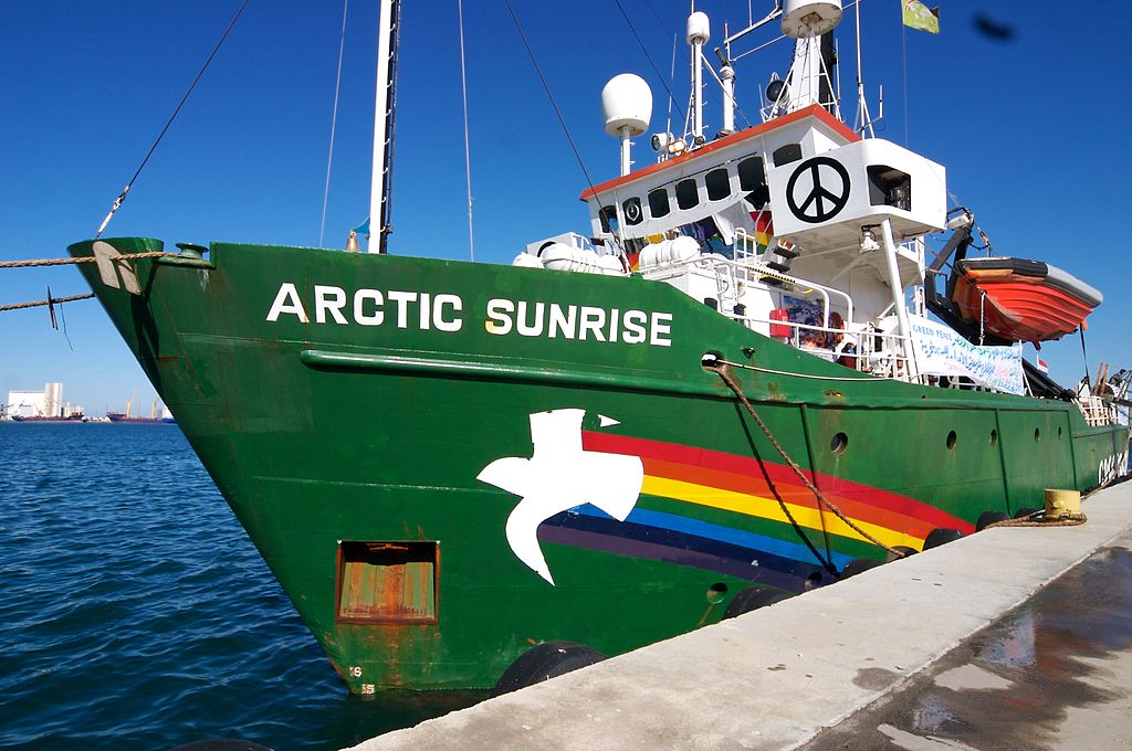 Arctic Sunrise, navio do Greenpeace da qual faziam parte os manifestantes. Usado nos protestos contra exploração petrolífera no Ártico. Foto: Wikimedia Commons