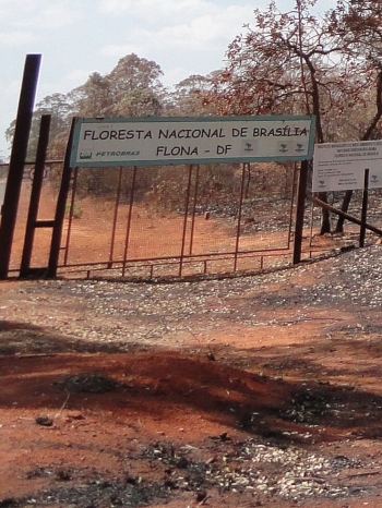 Entrada principal da Floresta Nacional de Brasília. Foto: Nathália Clark 
