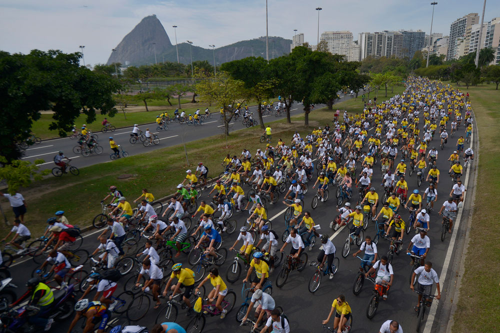 Passeio ciclístico no Dia Mundial Sem Carro, 22 de setembro, no Aterro do Flamengo, RJ. Foto: Divulgação BiciRio | Clique para ampliar.
