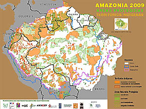 Uma imagem bem mais aproximada do verdadeiro tamanho da Amazônia. (Crédito: Raisg) Clique para baixar o mapa.