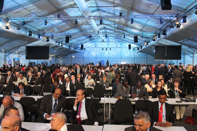 Em Lima, os delegados reúnem-se em plenário para a inauguração do Segmento de Alto Nível. Foto: