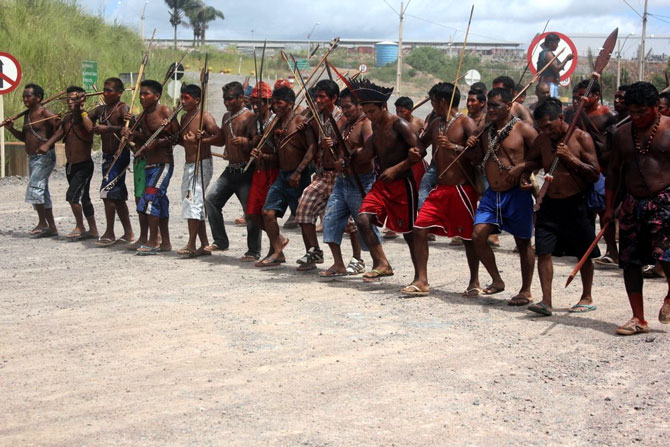 Ocupação do canteiro de obras da usina de Belo Monte realizada por índios Munduruku. Segunda-feira, dia 06 de maio, 2013. Fotos: Paygomuyatpu Munduruku/Ocupação Belo Monte