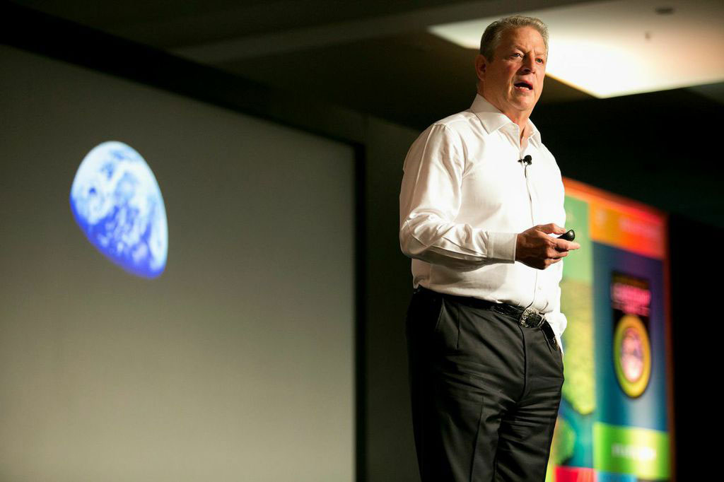 Al Gore esteve no Brasil para falar para um público formado por 750 pessoas sobre aquecimento global. Divulgação: Climate Reality Project